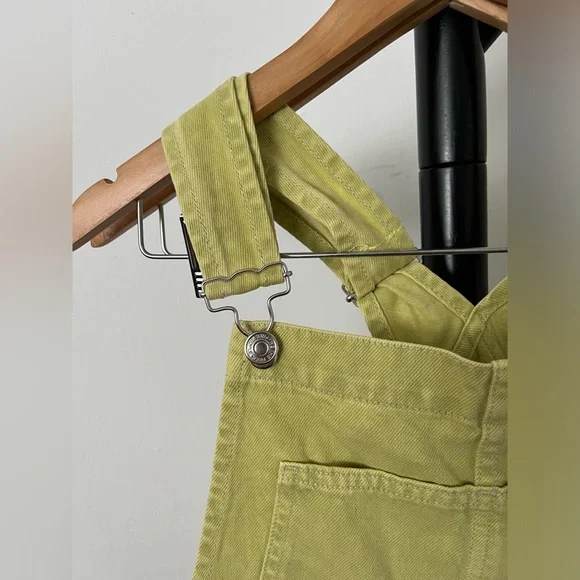 NWT FREE PEOPLE WE THE FREE Ziggy Shortalls In Sunny Lime MSRP $88 - Picture 9 of 11
